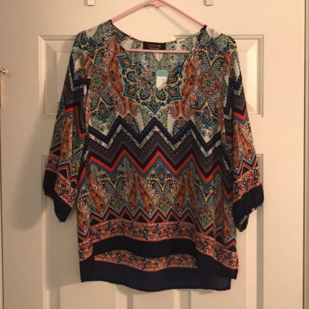 NWT reneec. Tadeo V Neck Blouse.